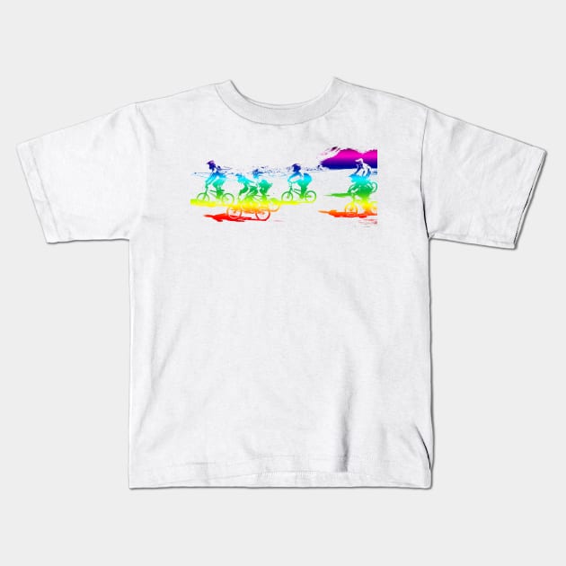 bmx Kids T-Shirt by rickylabellevie